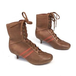 Steve Madden vintage y2k boxing wrestling shoes kitten heel brown leather 6.5